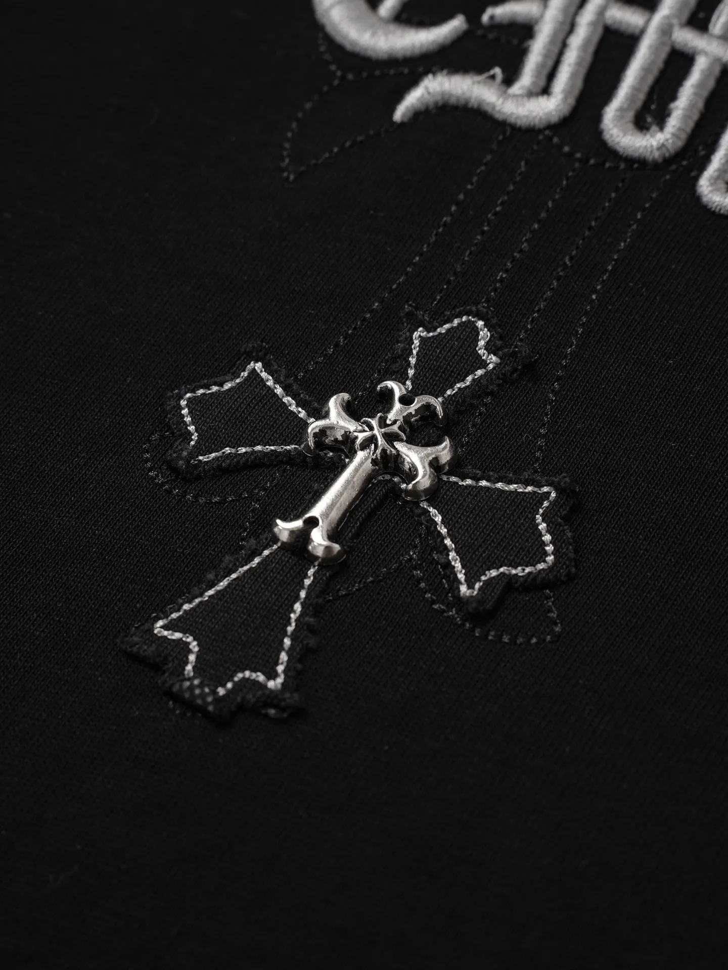 105 Chrome Hearts/ T ， ， ， ！！ ， ！ # ， ； 。 oversize ， ！ ， ！ “ ” 💏 :Black White Size:S-XL